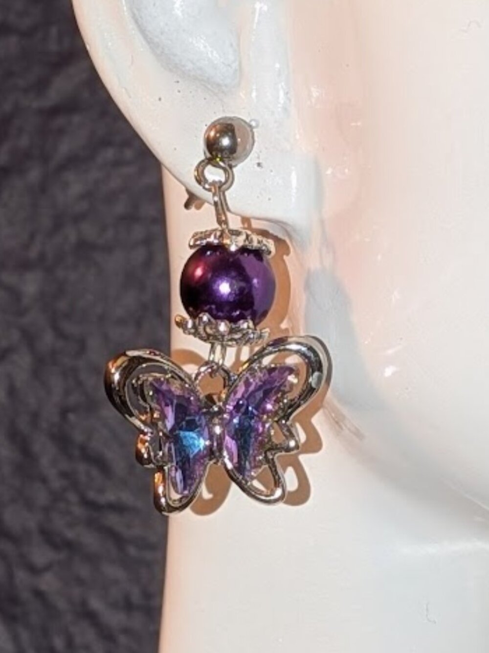 "Amethyst Iridescence" Butterfly Earrings